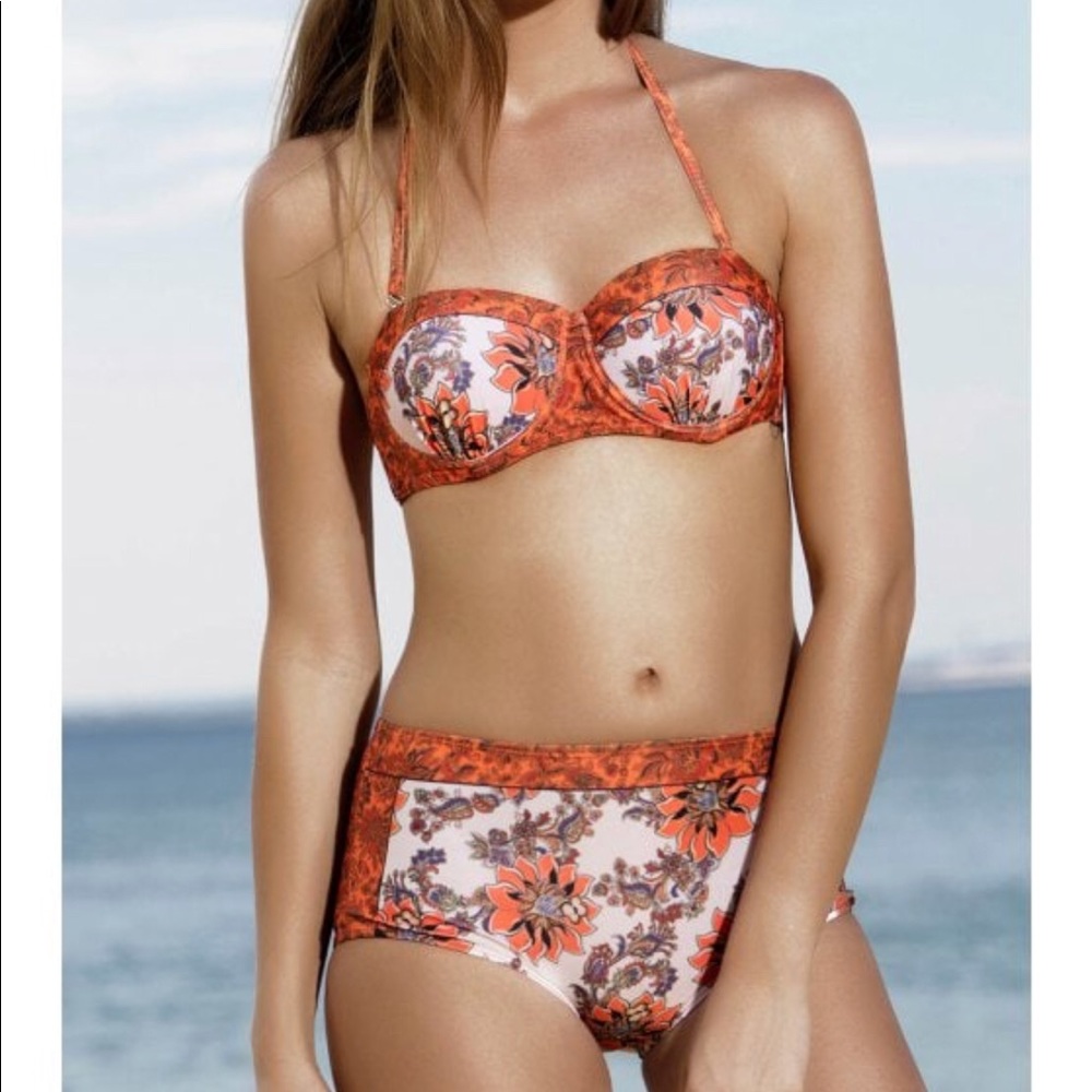 Floral Print Halter Padded Swimsuit